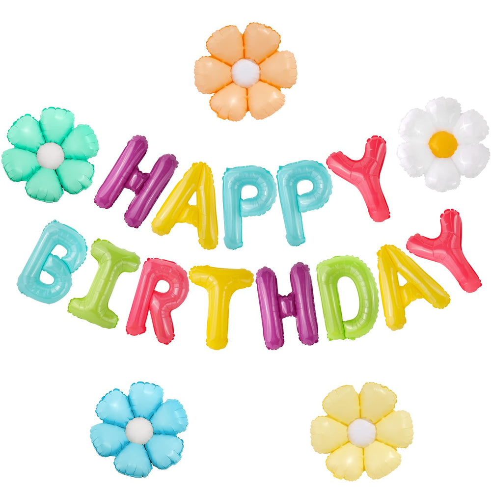 CANREVEL Happy Birthday banner letters 16-inch—bright, reusable party decor.