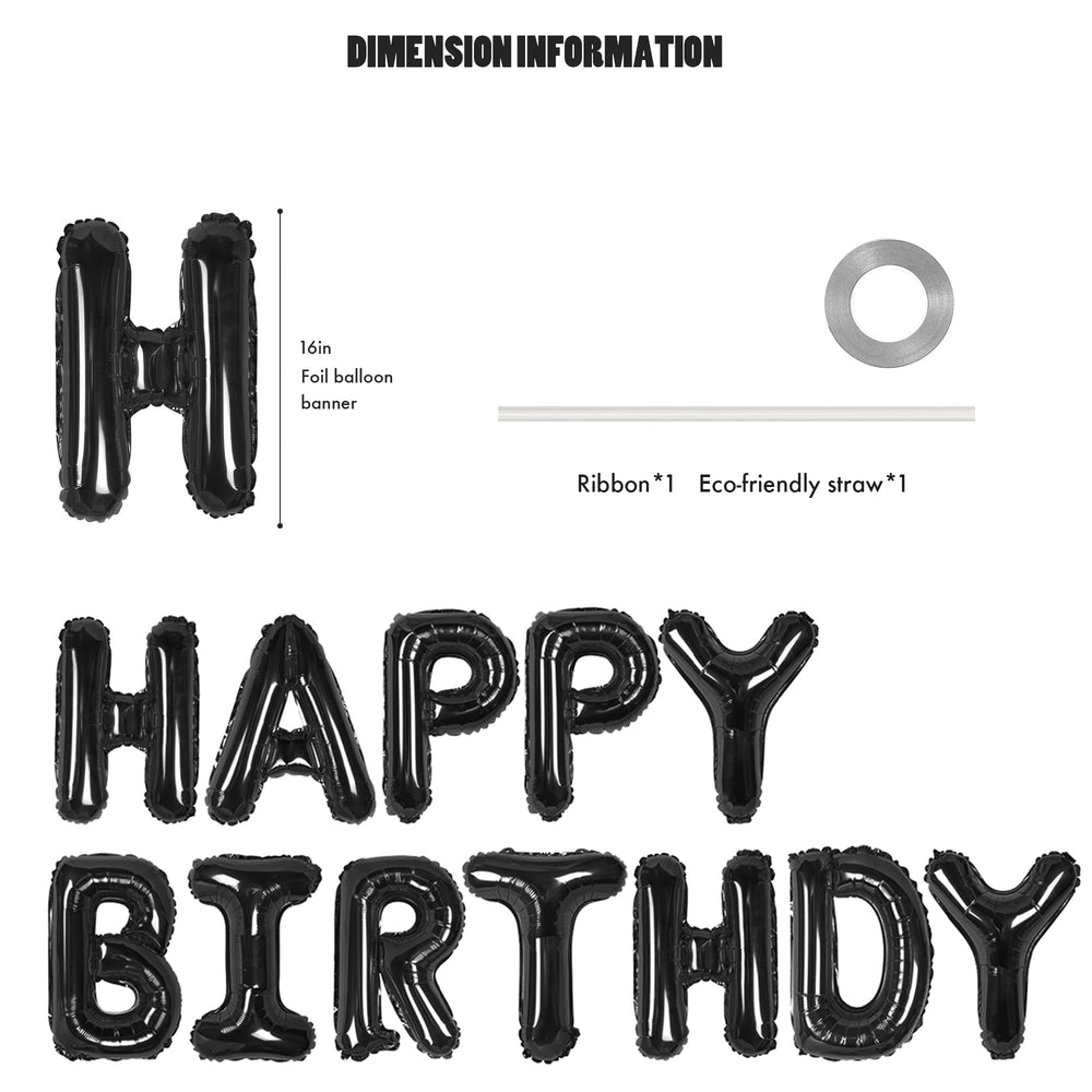CANREVEL 16-inch black foil letters with string for quick hanging