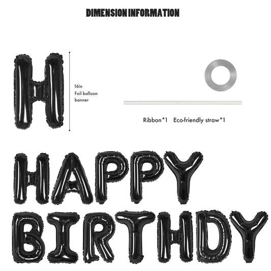 CANREVEL 16-inch black foil letters with string for quick hanging