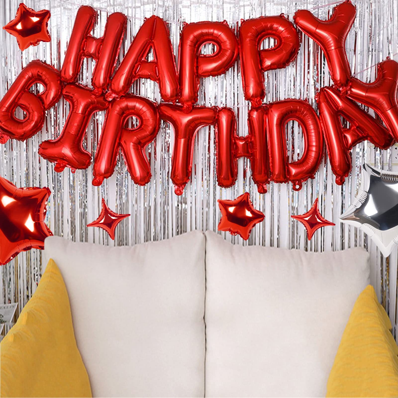 CANREVEL happy birthday wall hanging for ceilings, windows, or backdrops