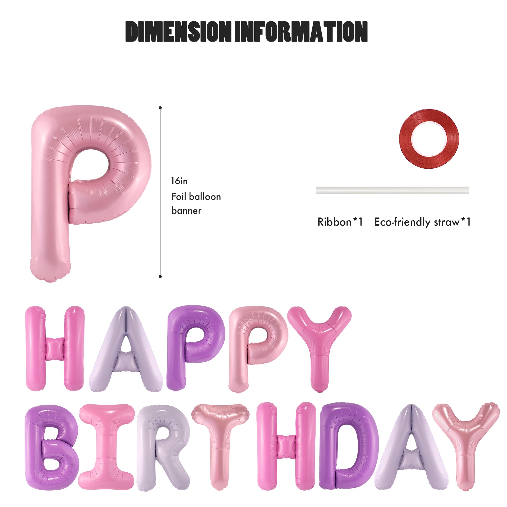 CANREVEL pink purple foil balloons 16inch, eye-catching centerpiece.