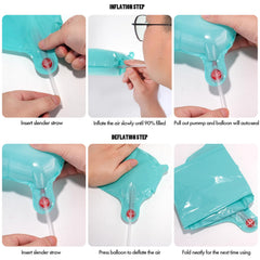 CANREVEL plastic straw and ribbon for quick inflation and easy hanging.
