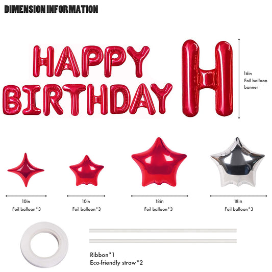 CANREVEL red four-point star balloons add festive flair to any cake table