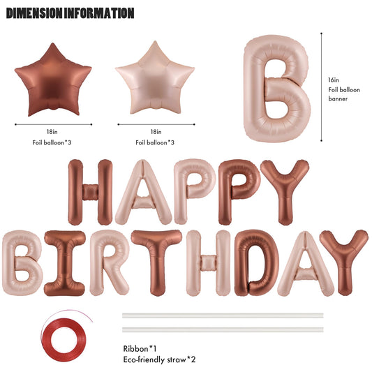 CANREVEL star balloons in caramel and chocolate colors for festive party decoration.