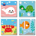 Canrichshop 4-pack framed paint-by-numbers sea animals kit helps kids create framed art