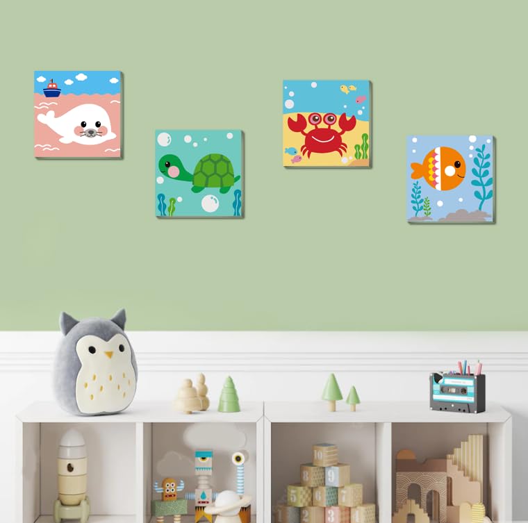 Canrichshop framed paint-by-numbers kids wall art for bright room decor