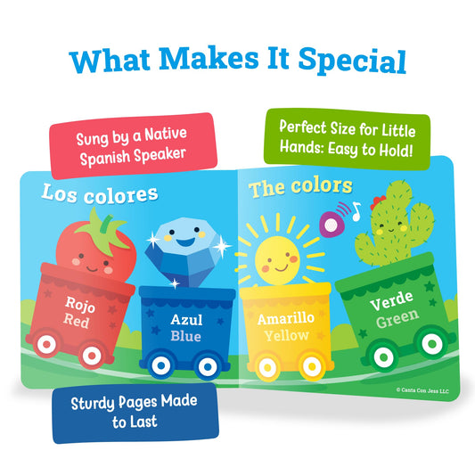 Canta Con Jess interactive button play highlighting screen-free language play.