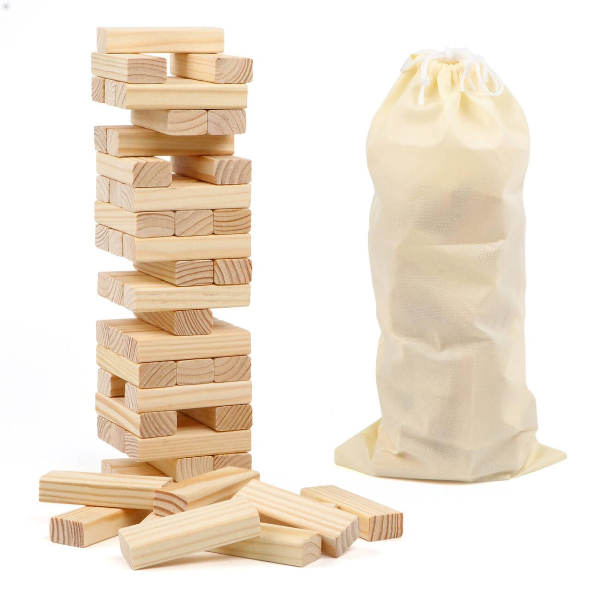Canuan classic blocks tower close-up showing balanced play for families.