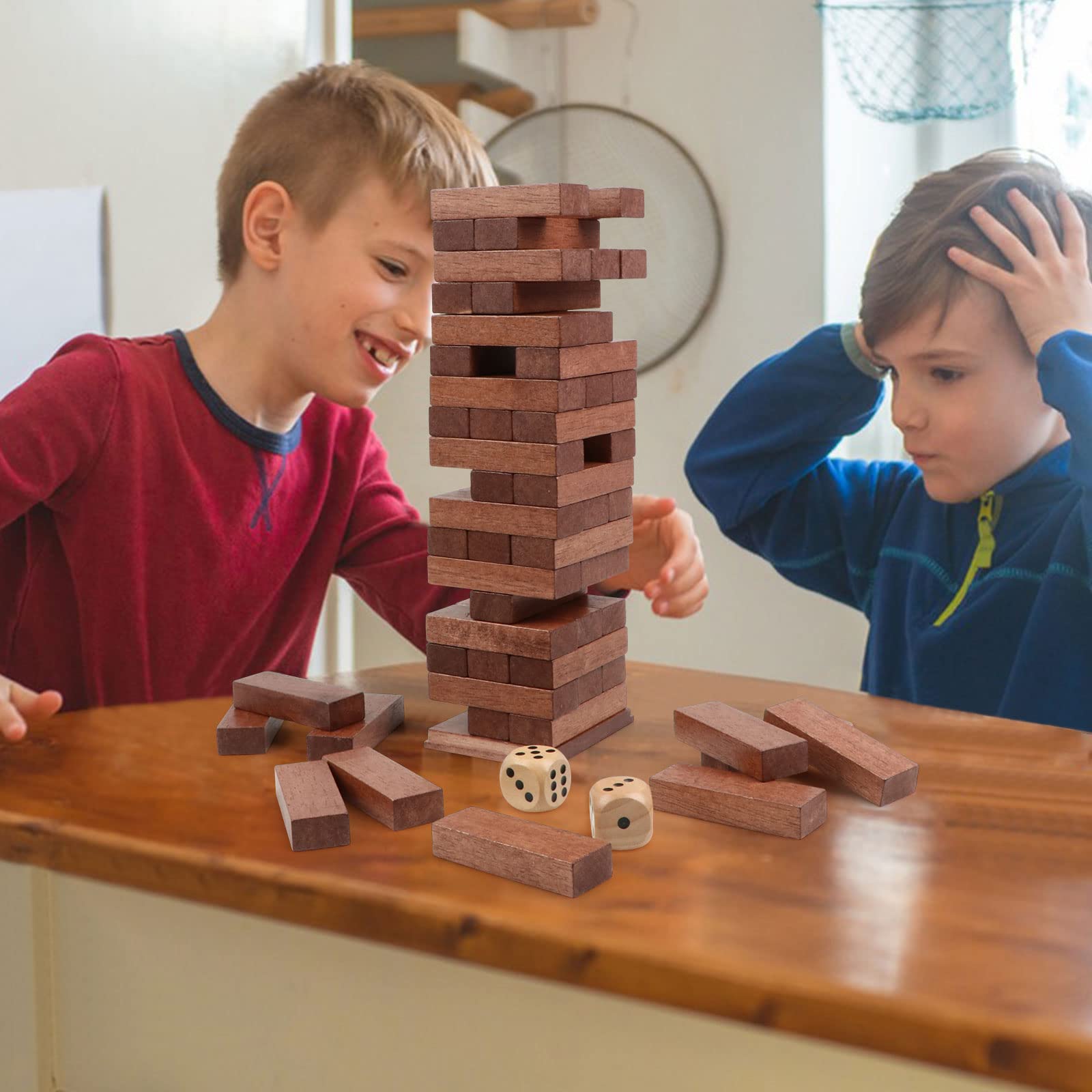 Canuan wooden blocks used for domino-style play and creative stacking