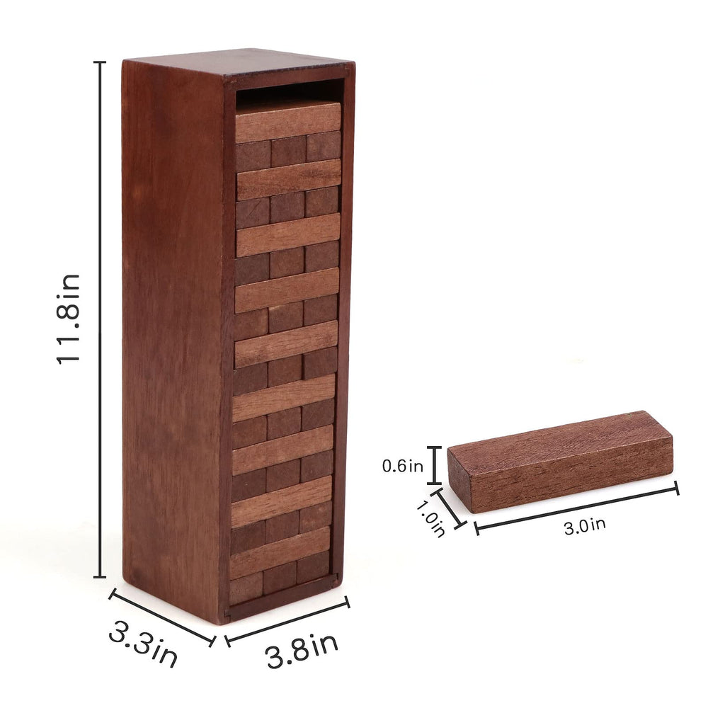 Canuan tumbling tower includes two dice for added game variation