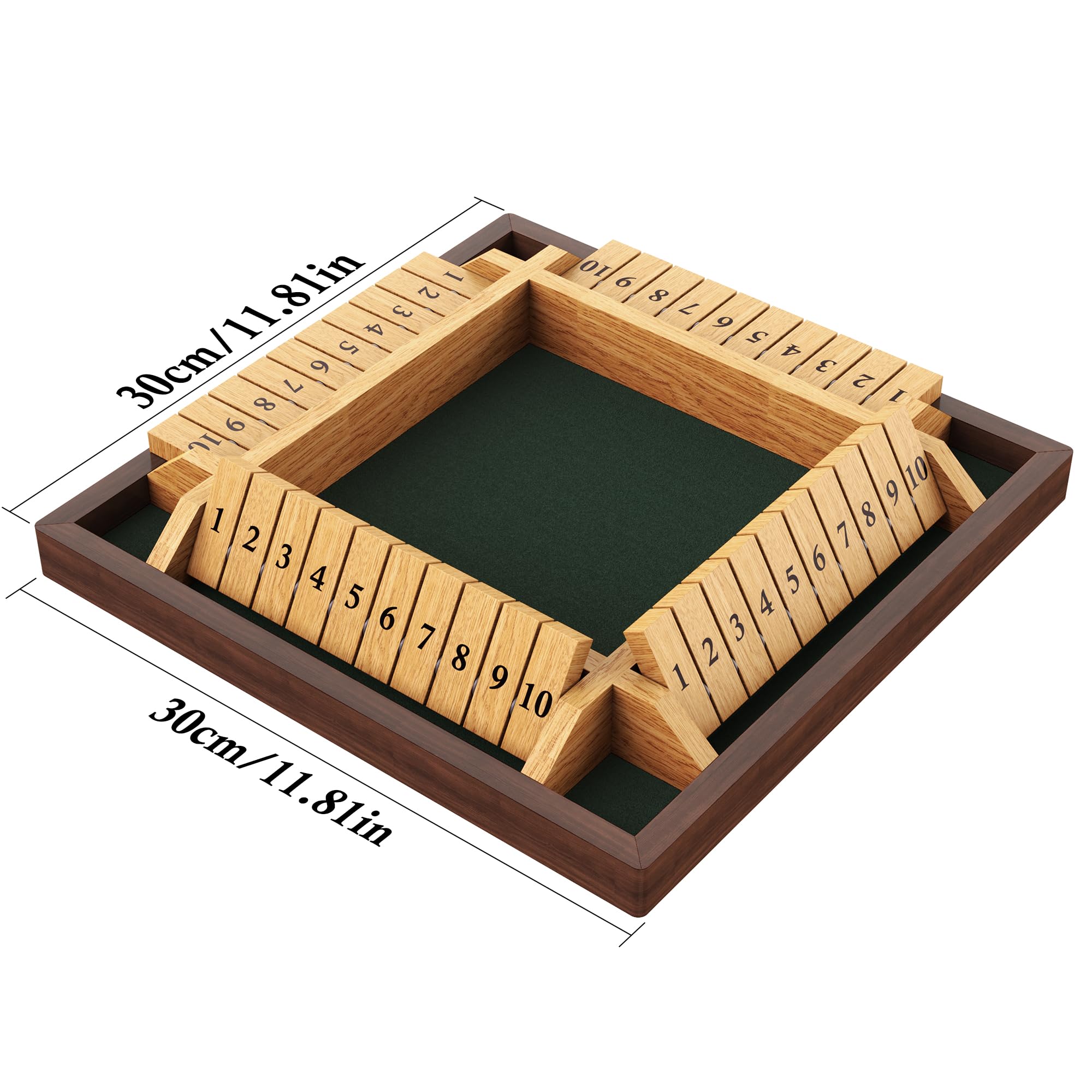 Canyave Shut The Box dice clattering on the board during playtime.