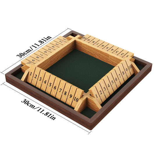Canyave Shut The Box dice clattering on the board during playtime.