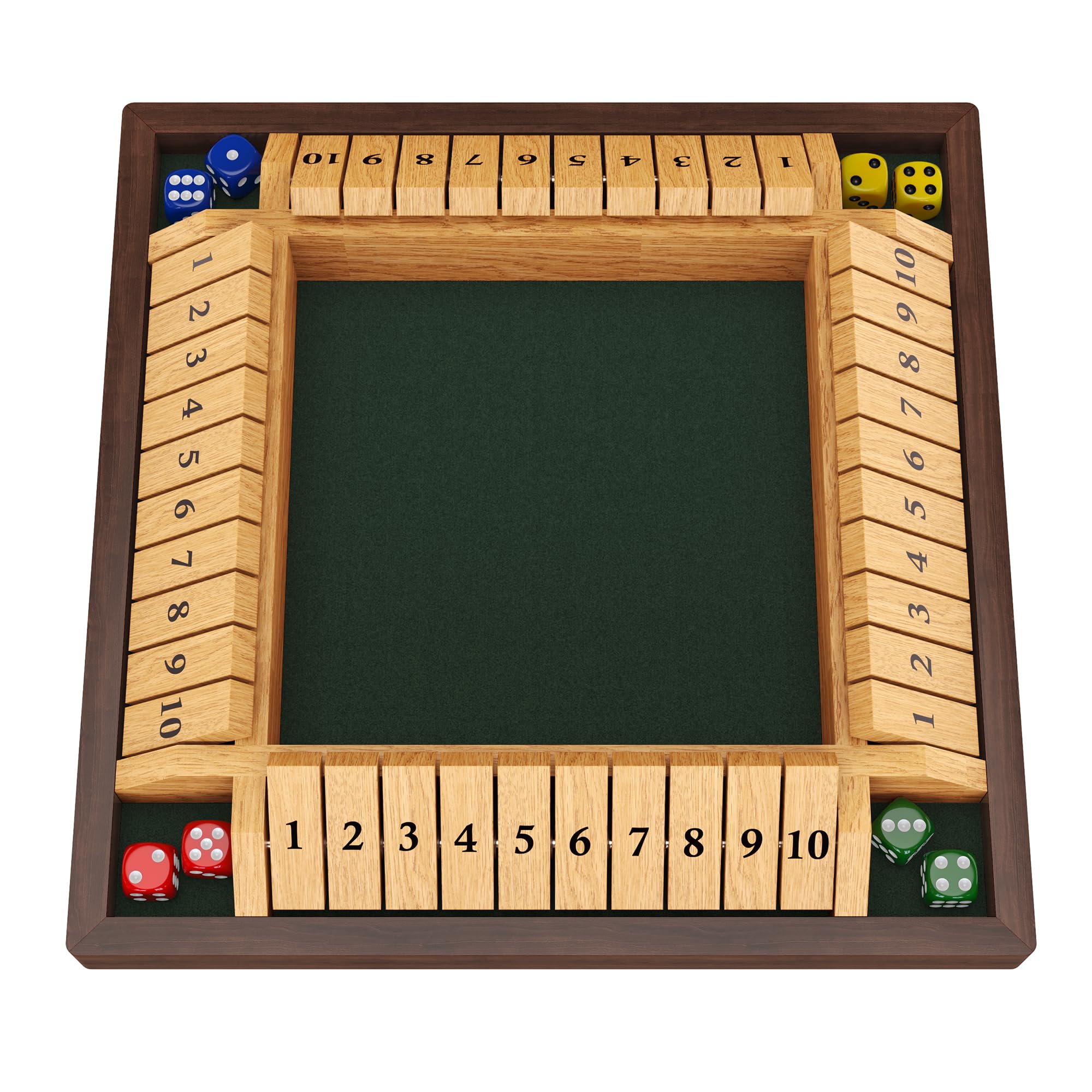Canyave Shut The Box interior felt lining reducing dice noise for quiet sessions.