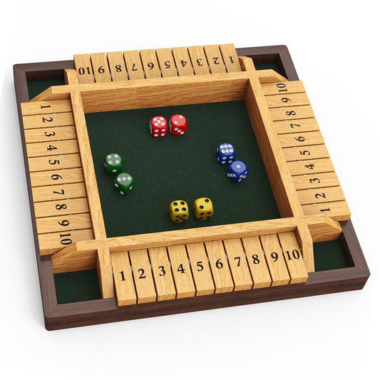 Canyave Shut The Box wooden board 12-inch for family game night and math practice.