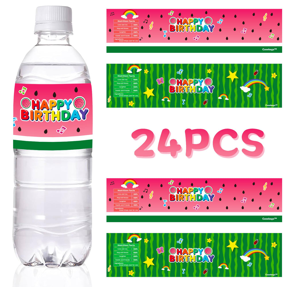 Caoekego cartoon melon water bottle label for quick party drink dressing