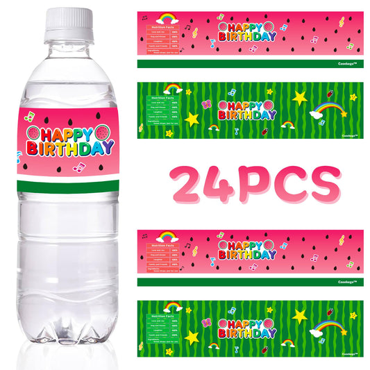 Caoekego cartoon melon water bottle label for quick party drink dressing