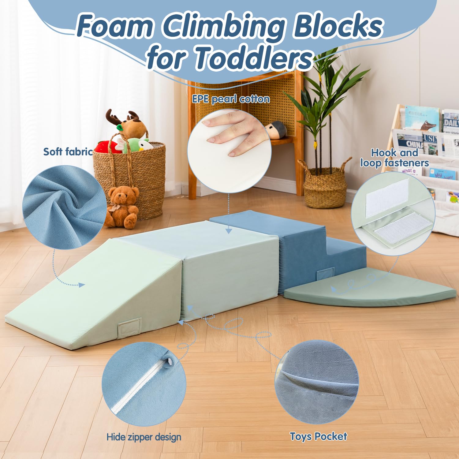 CAPAKIDS velcro-secure connections show stable block stacking