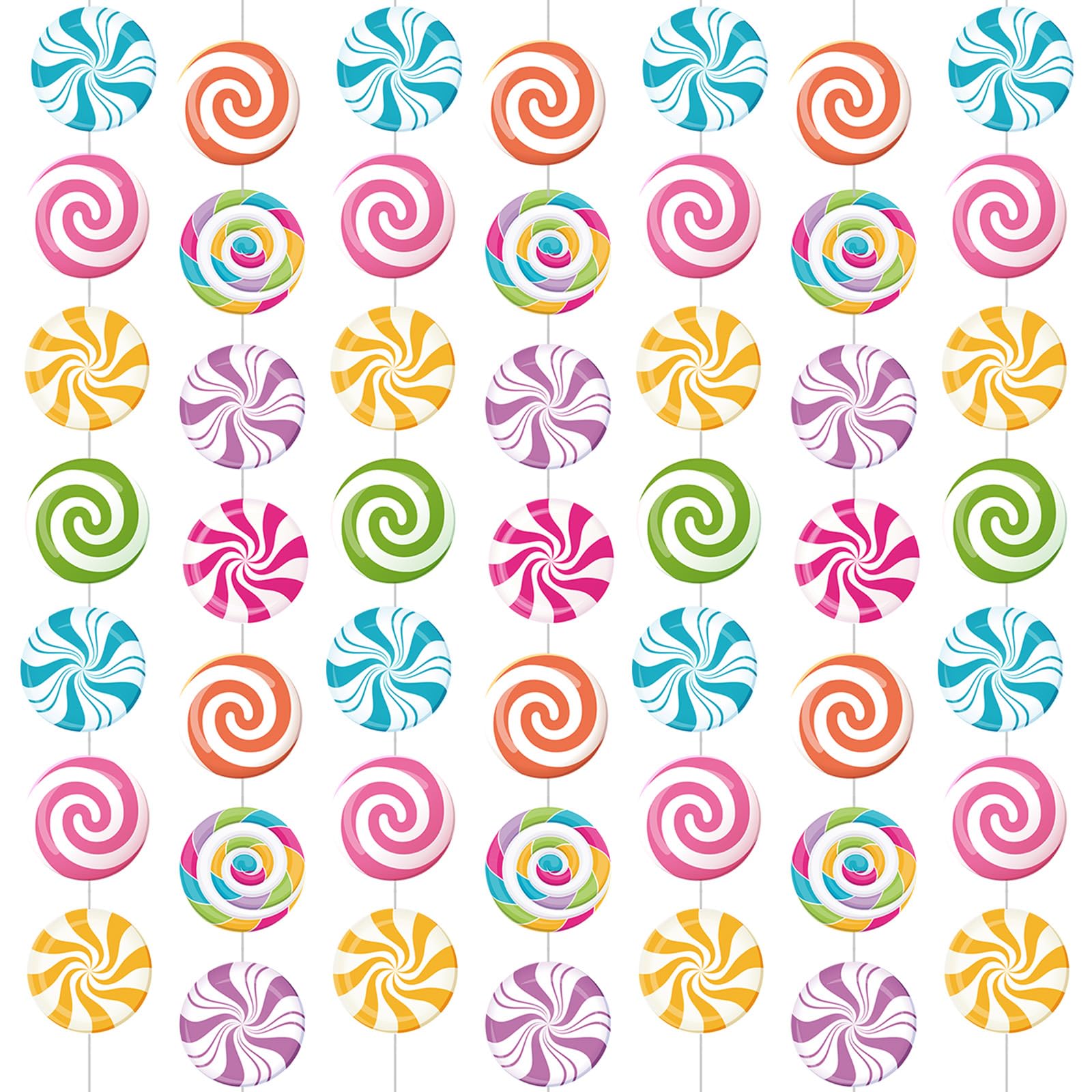 Capoda candyland garland with vibrant candy shapes for a festive birthday party.