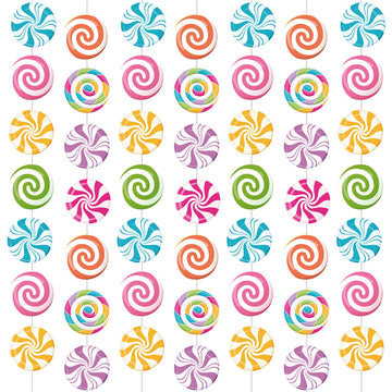 Capoda candyland garland with vibrant candy shapes for a festive birthday party.