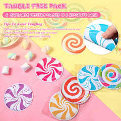 Capoda lollipop garland pattern creates a bright, rainbow-inspired focal point.