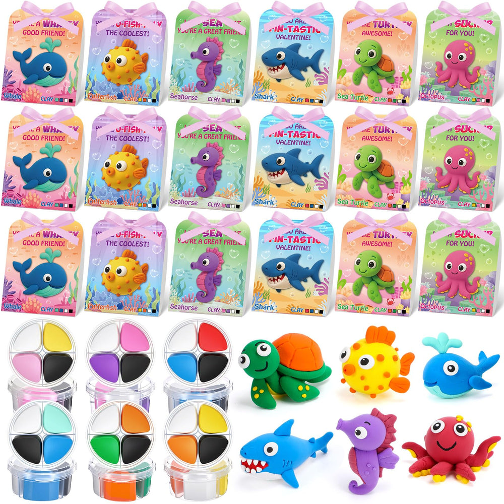 Capoda ocean animals clay cups for colorful, mess-free crafting sessions.