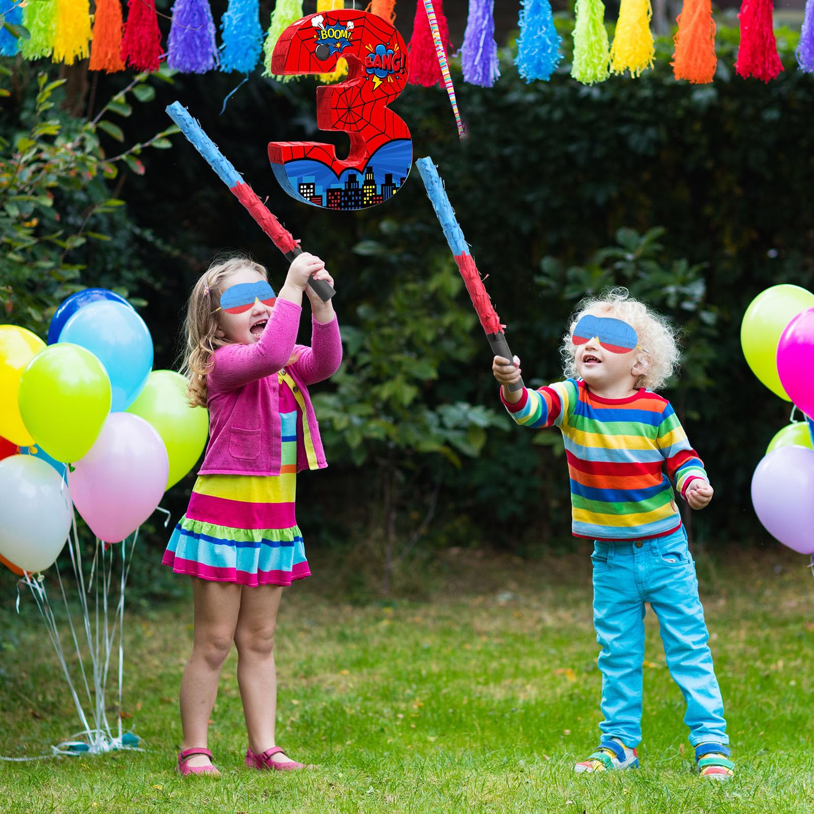 Capoda spider pinata color details show webs and patterns for themed decor