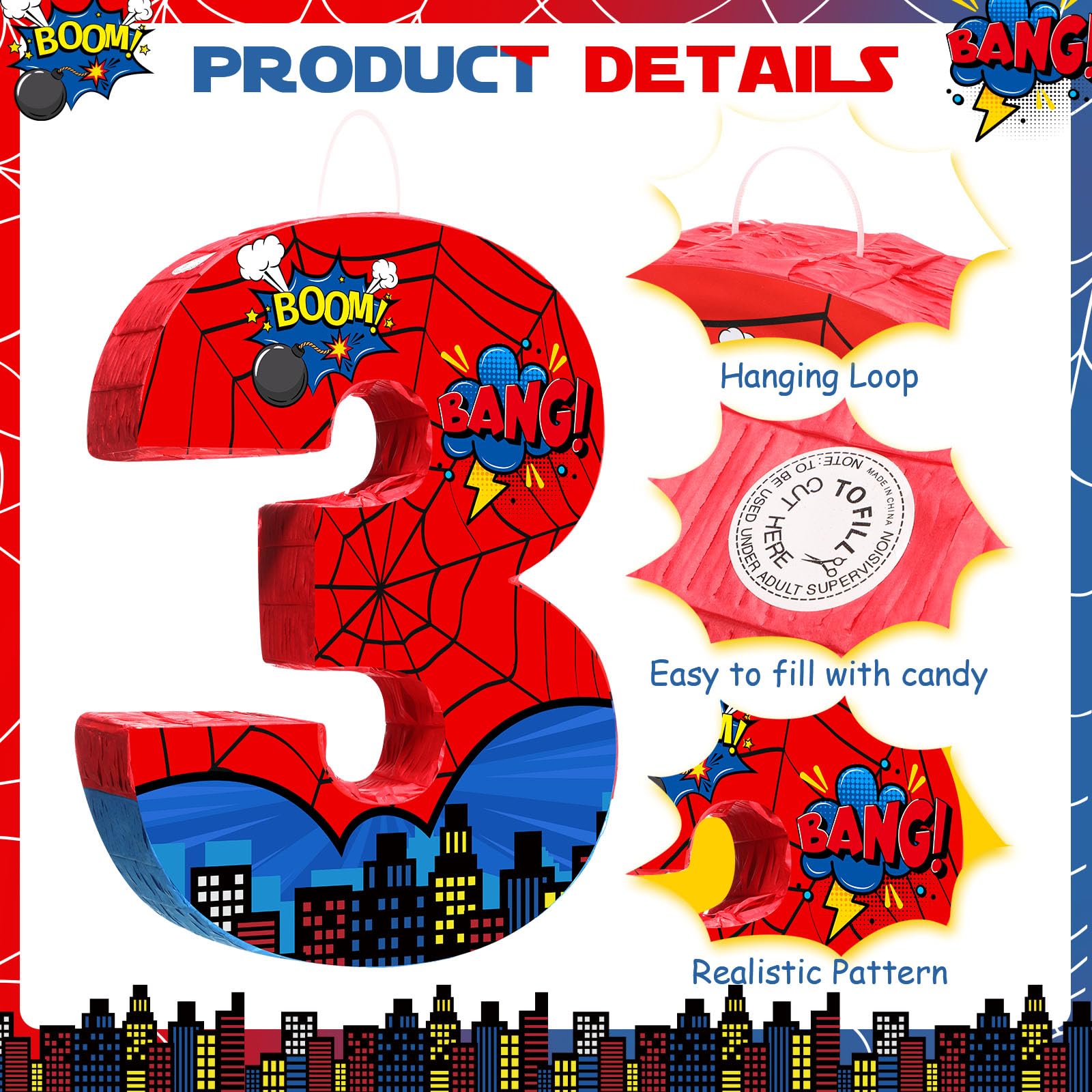 Capoda spider pinata bat stick for safe, fun hits