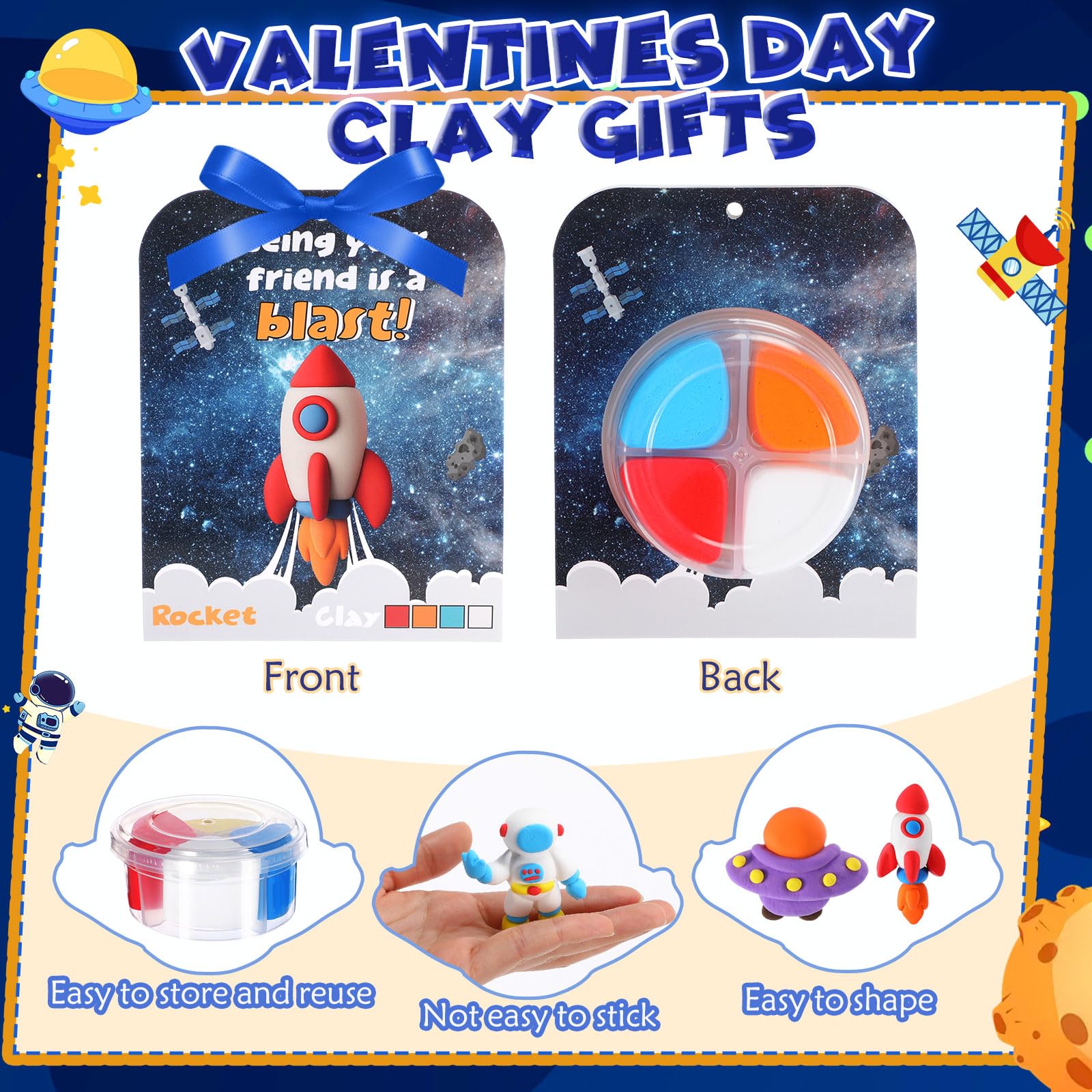 Capoda valentines cards and ribbon showcase space-themed designs for festive crafting.