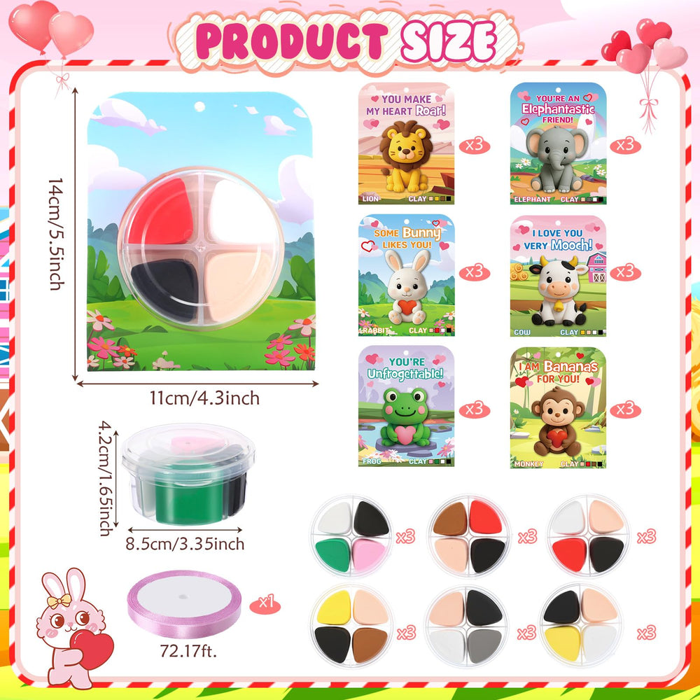 Capoda valentines clay kit four-color clay with cards for gift-ready activities.