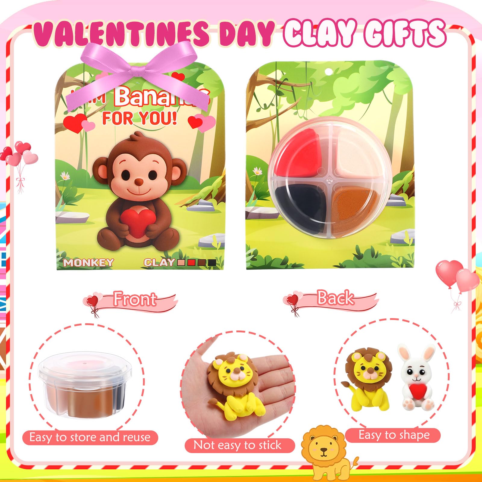 Capoda valentines clay kit ribbon roll for finishing touches on crafts.