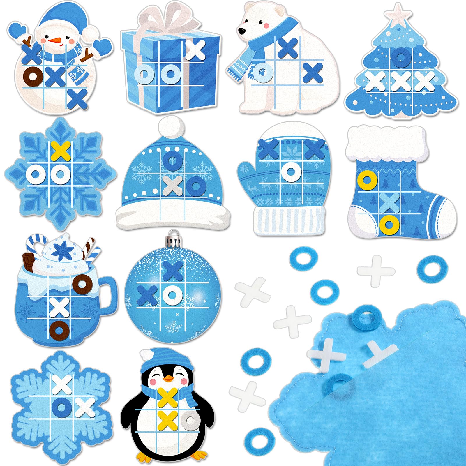 Capoda winter tic tac toe board featuring snowman design for festive play.