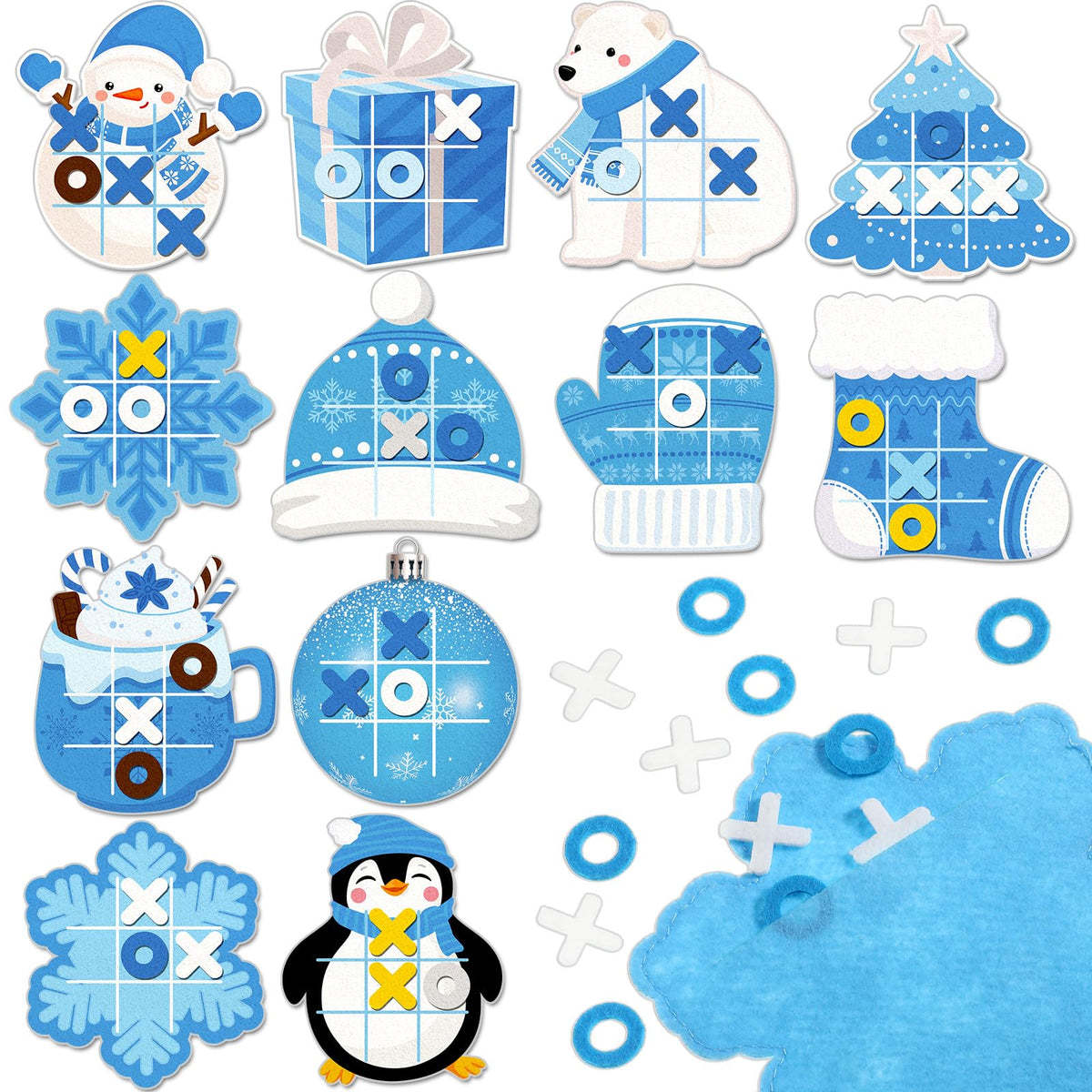 Capoda winter tic tac toe board featuring snowman design for festive play.