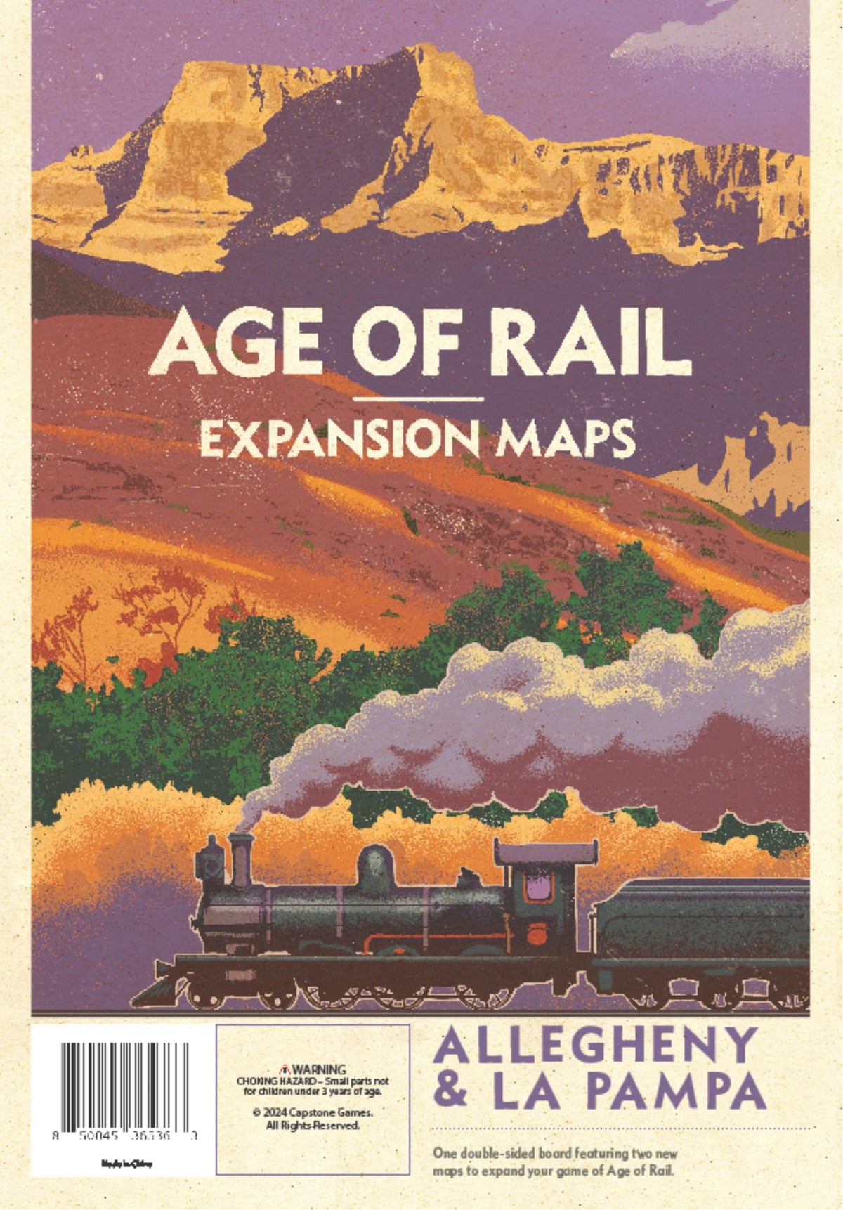 Capstone Games Age of Rail La Pampa map enabling strategic expansion opportunities.