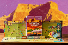 Capstone Games Age of Rail South Africa board setup showing city connections for strategy.