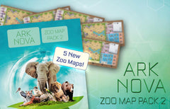 Capstone Games Ark Nova Zoo Map Pack 2 boosts replayability with varied maps.