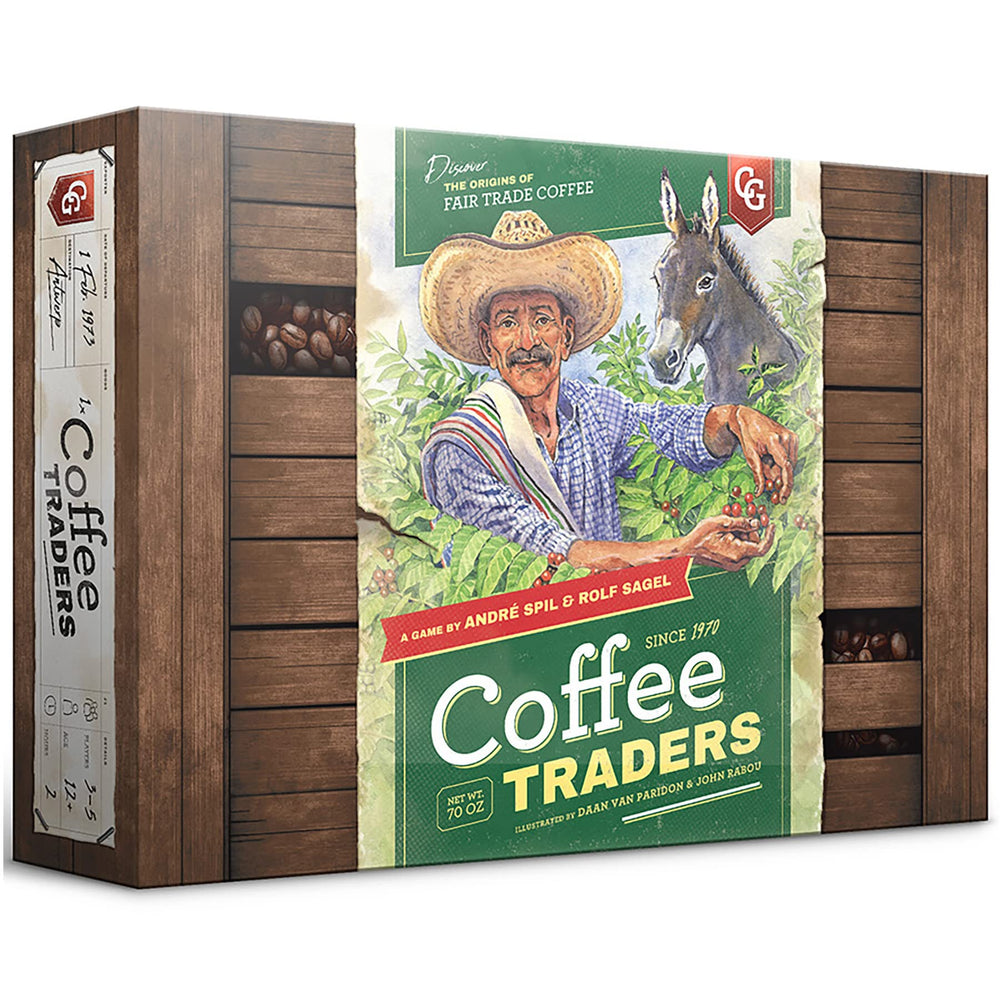 Capstone Coffee Traders game board shows regional trading layout for strategic play