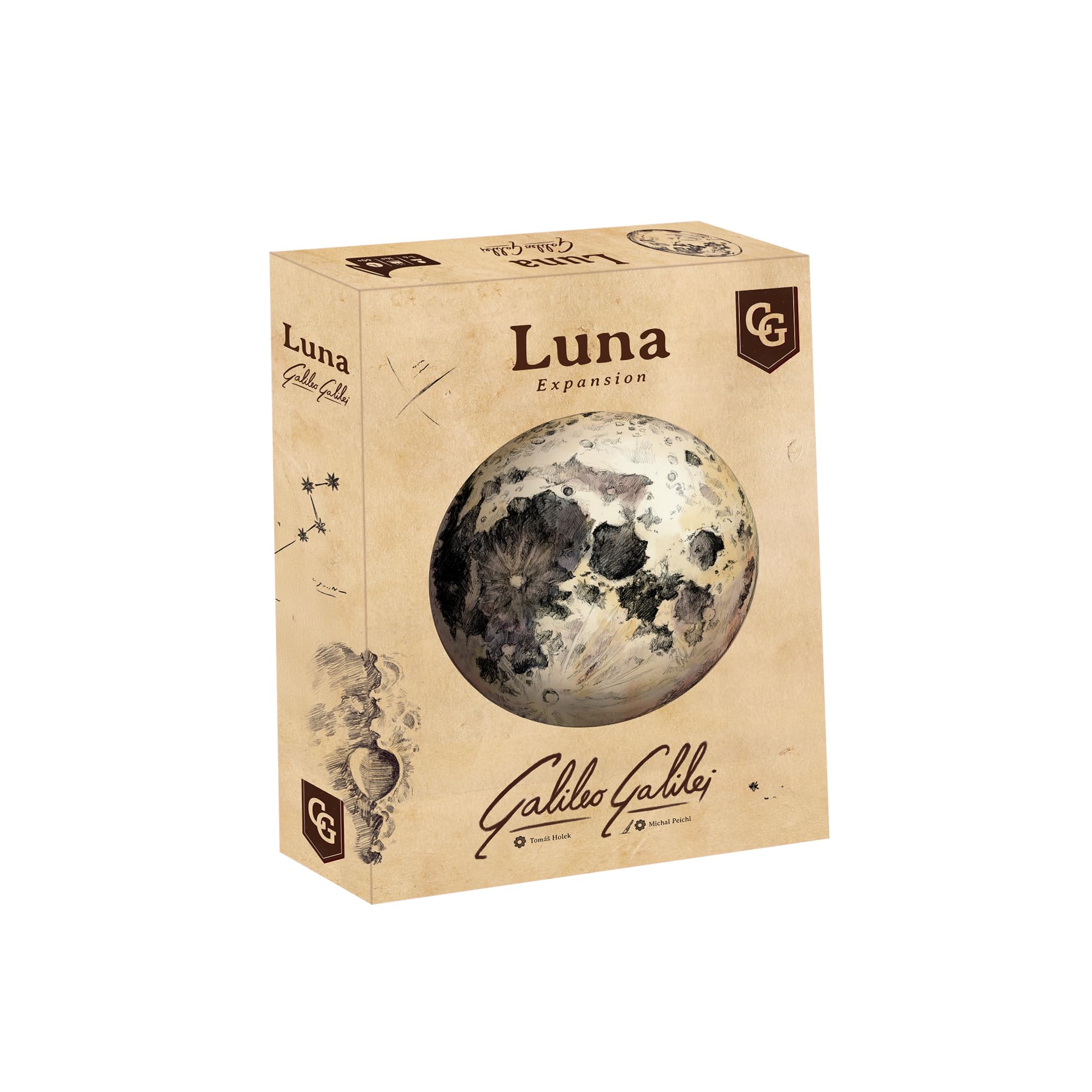 Capstone Games Galileo Galilei Luna Moon Map showcases lunar exploration and scoring potential.