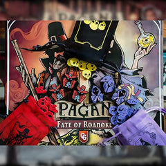 Capstone Games Pagan village-board shows locations and clues for tracking.