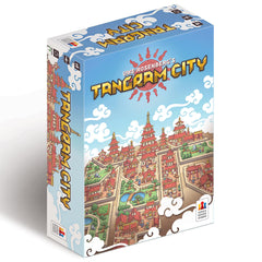 Capstone Games Tangram City board tiles showcasing the layout stage for strategic planning.