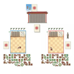 Capstone Games Tangram City glimpse of upcoming tiles helps anticipate shifts.