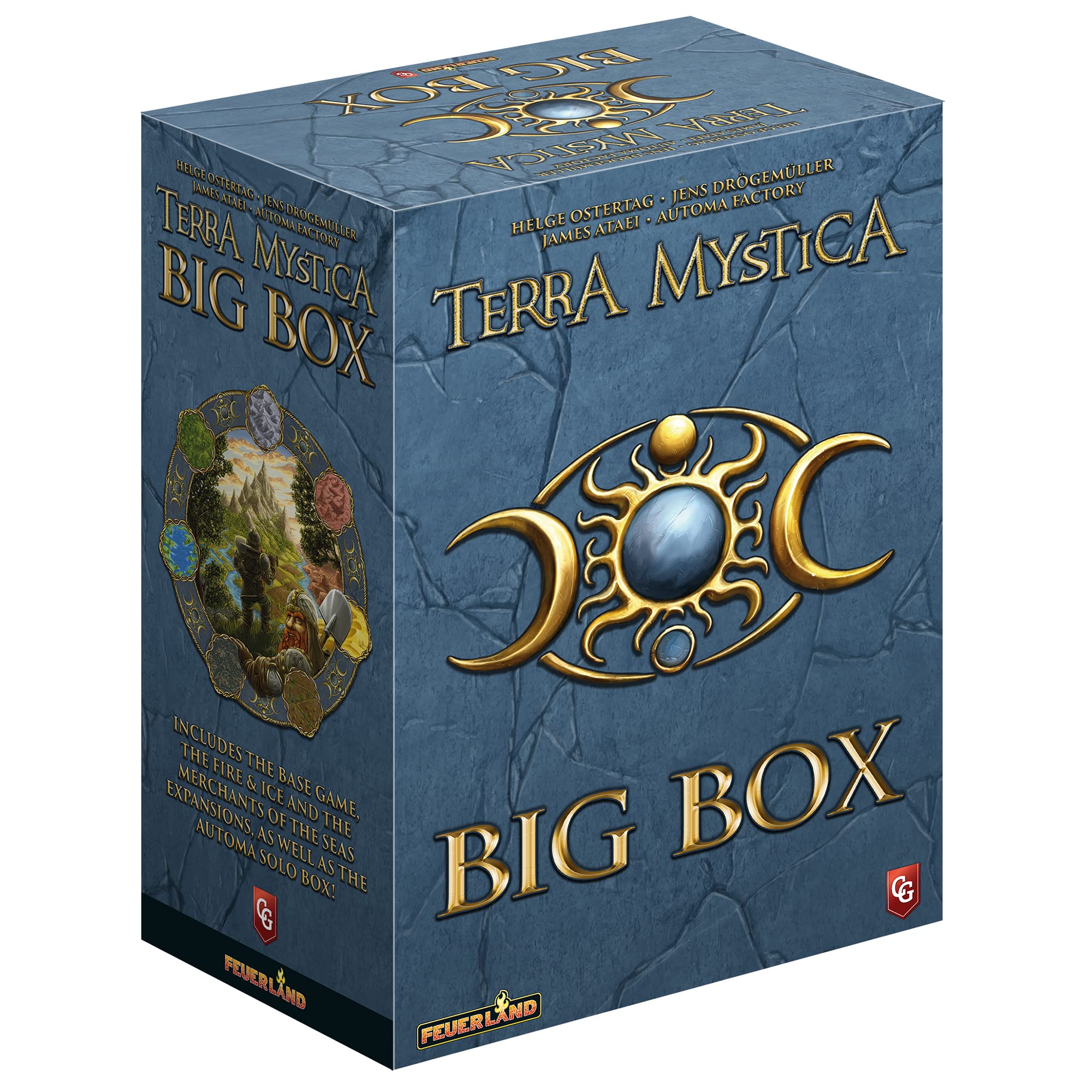 Capstone Games Terra Mystica Big Box cover image showing the complete package for strategy play