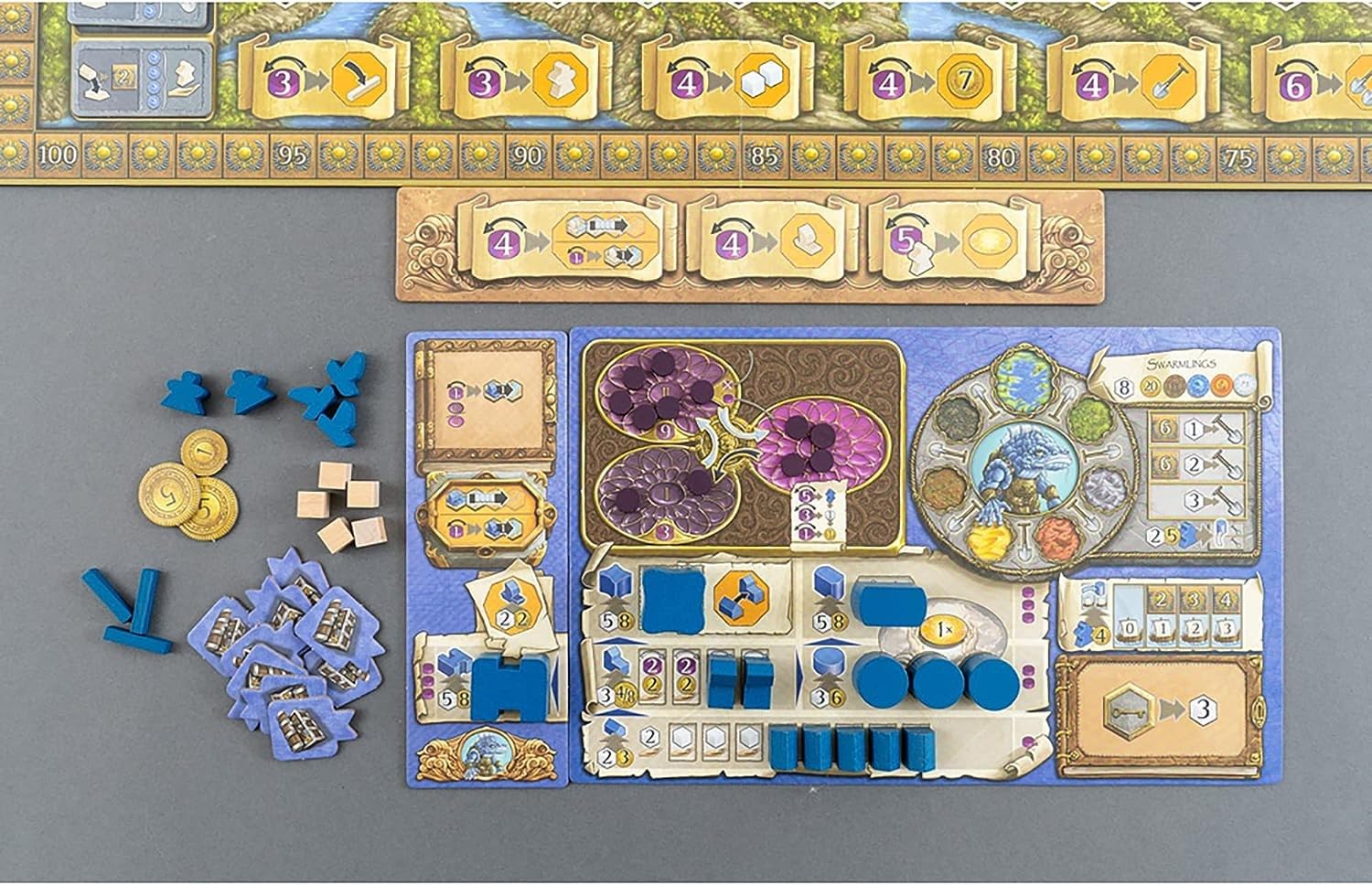 Faction boards and wooden tokens from Terra Mystica Big Box