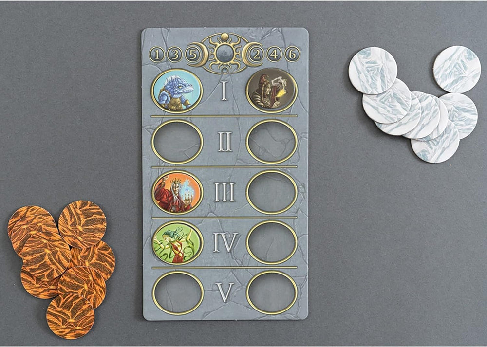 Ornate Terra Mystica buildings and varied terrain components