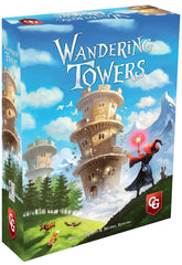 Capstone Games Wandering Towers tower pieces show modular battlefield design for strategic play.
