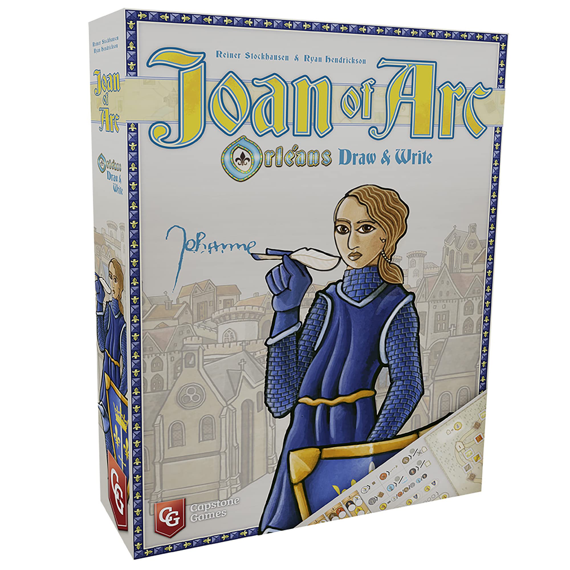 Capstone Games Joan of Arc Orléans Draw and Write cover inviting quick setup and engagement