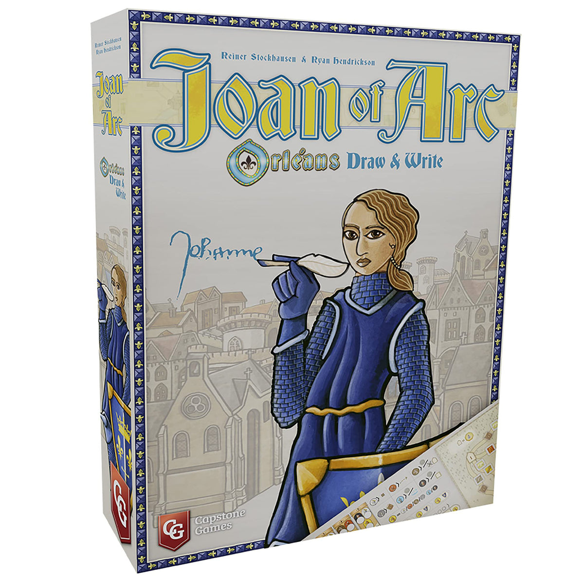 Capstone Games Joan of Arc Orléans Draw and Write cover inviting quick setup and engagement