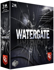 Capstone Games Watergate deck in action, showcasing card-driven strategy during a tense face-off.