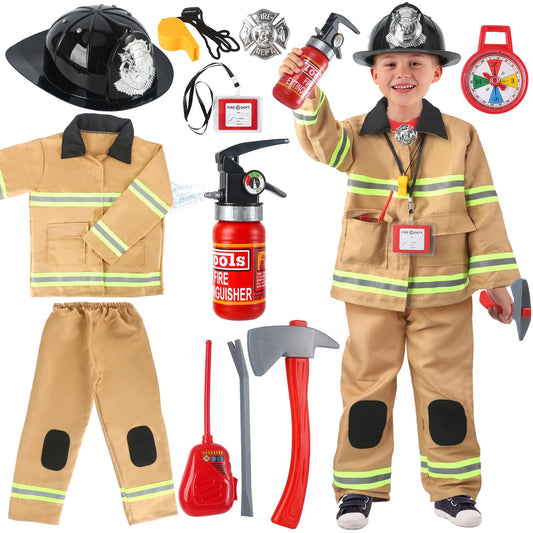 Captain Chaowing firefighter costume jacket for kids with reflective stripes for authentic role play