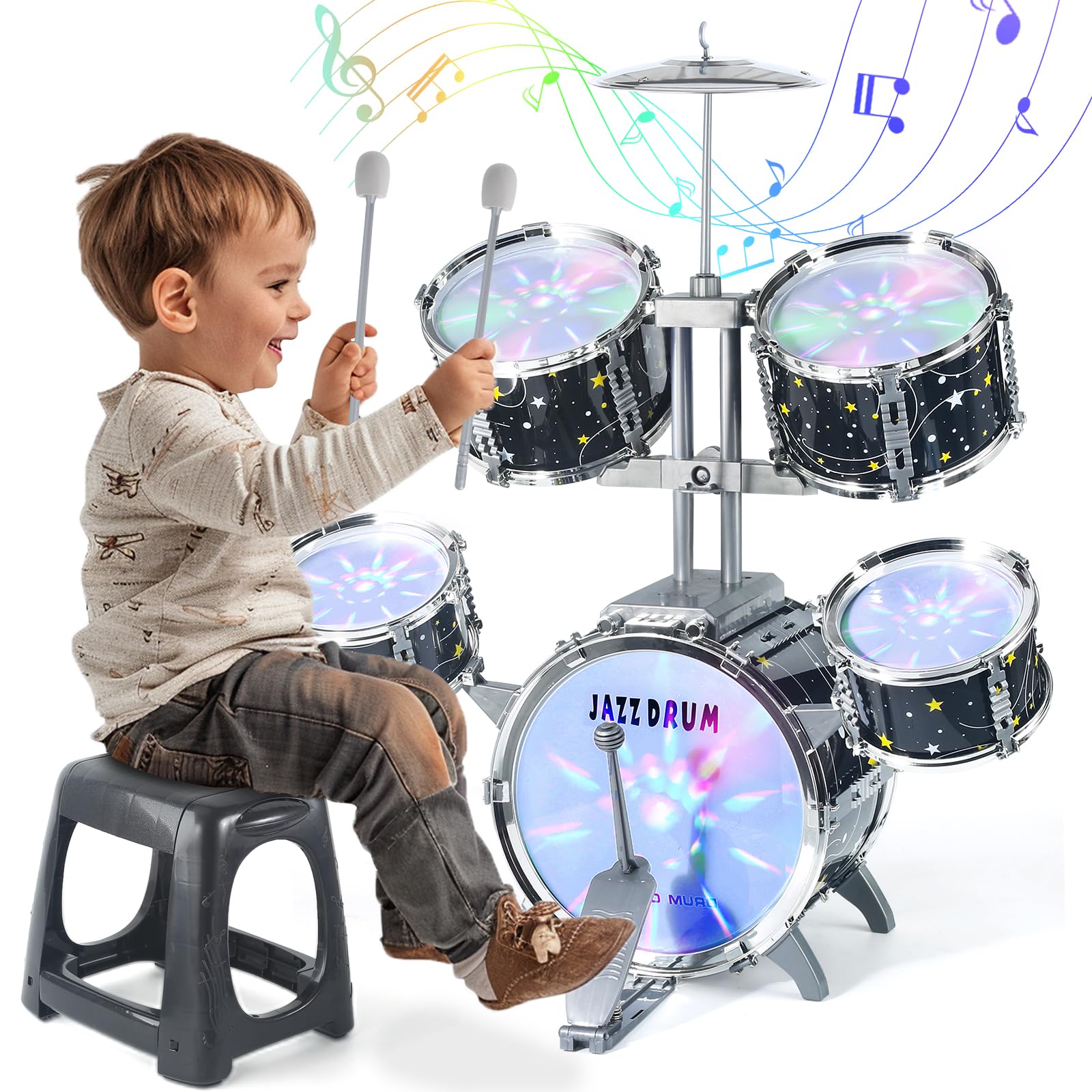 Captain Chaowing kids drum set bass pedal enabling toddlers to join the rhythm with stability