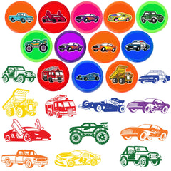 Car and Truck Stamps 12pc set party favors ideal for birthdays.